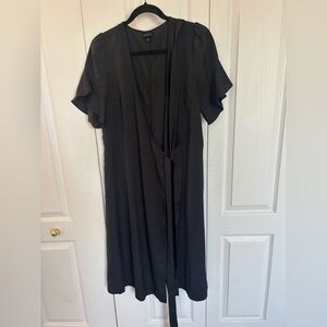 Who What Wear Classic Black Wrap Dress